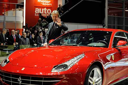 Ferrari - Ferrari Four 4x4 con Luca Cordero di Montezemolo al press day presso il Salone di Ginevra 2011 width=
